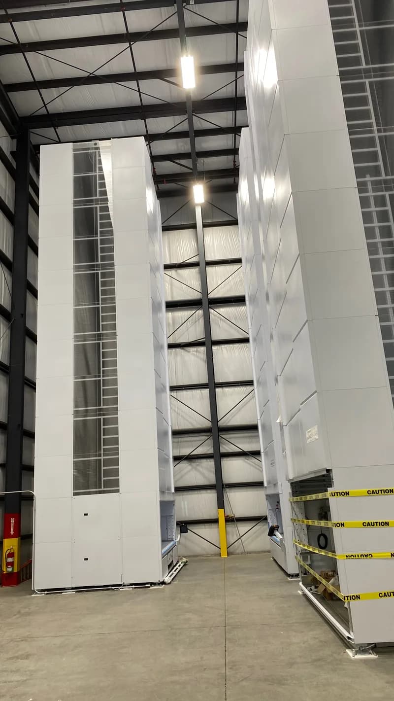 Automated storage equipment during a field install